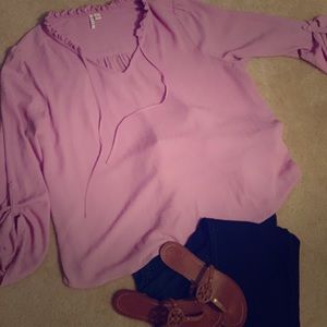 Elle Lavender 3/4 Sleeve Blouse